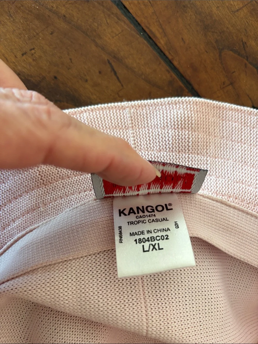 Kangol Tropic Casual Pale Pink Knit Bucket Hat with White Logo size L/XL